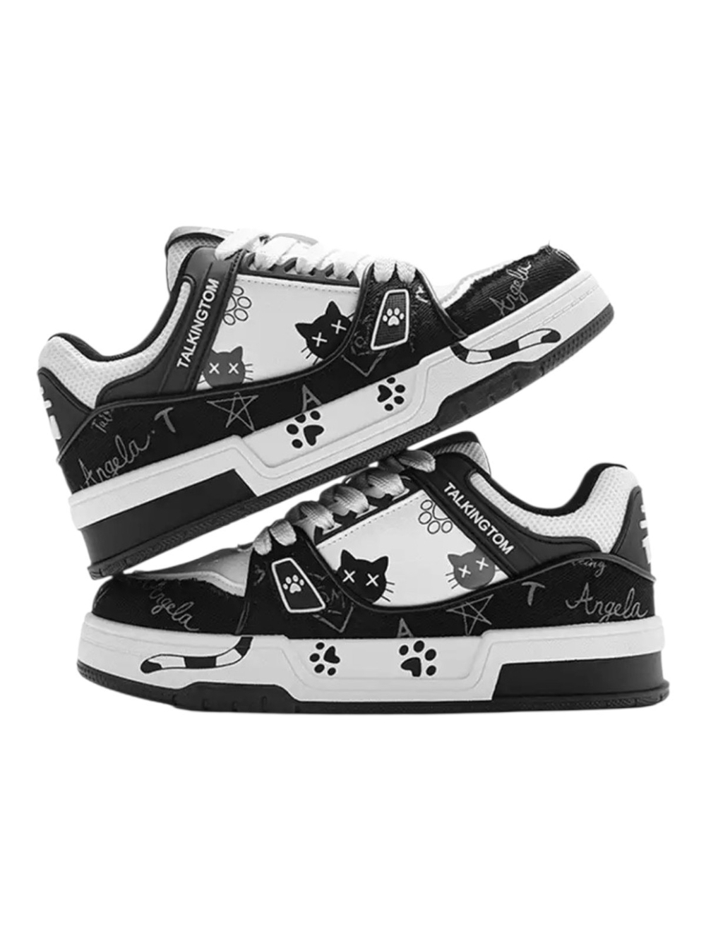 Unisex Black & White Talking TOM Sneakers -